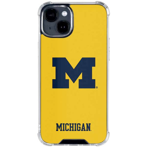 University of Michigan M Logo Yellow iPhone 14 Clear Case